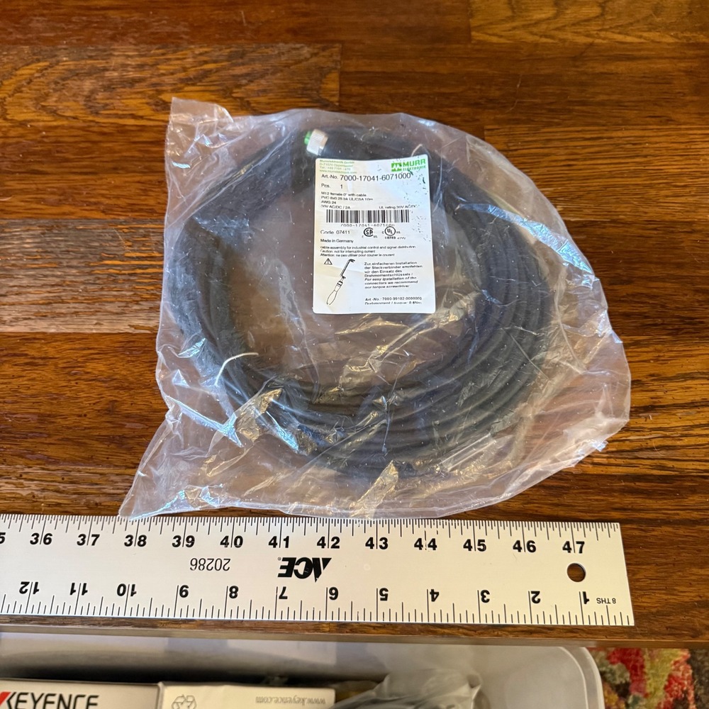 Murrelektronik M12 Female 0 Cable 10m PVC 8x0.25 24AWG 7000-17041-6071000 New
